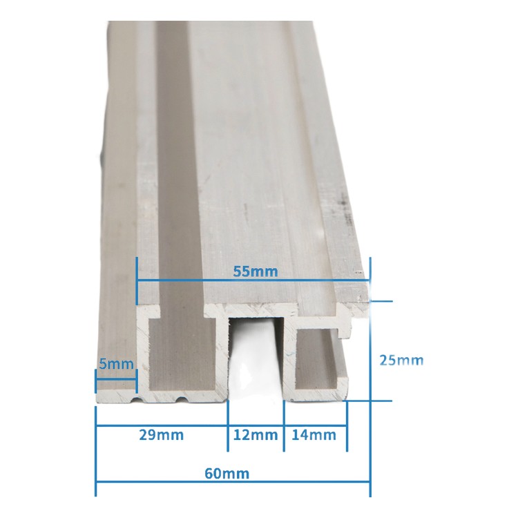 Seuil de porte en alliage d'aluminium 60mm type F pièces d'ascenseur