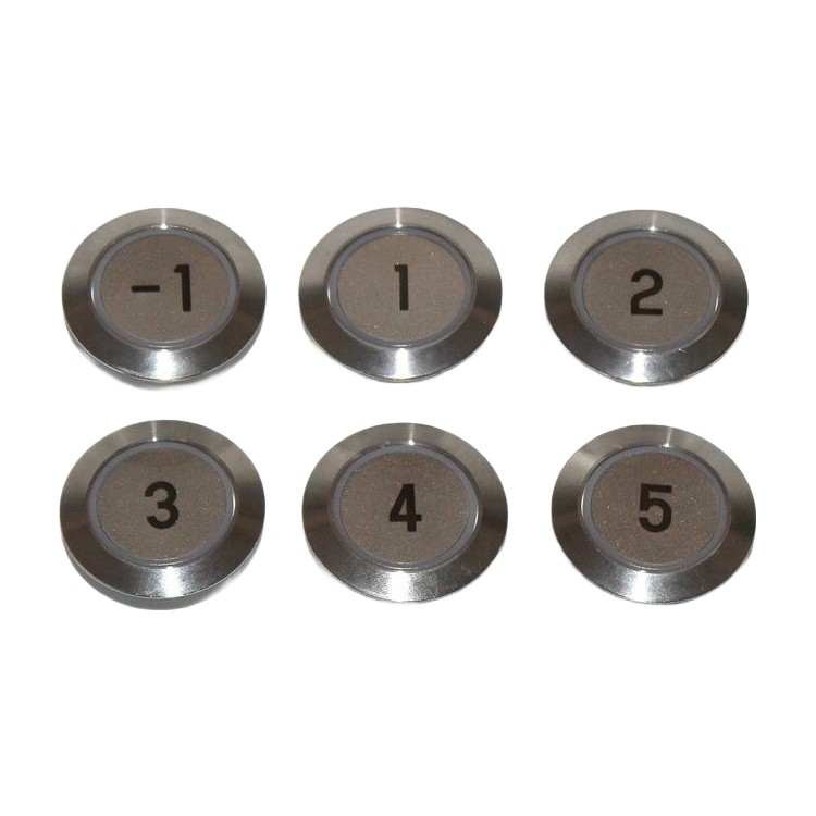 Bouton 4 broches, trou ouvert 27MM, lumière verte, pièces d'ascenseur OTIS