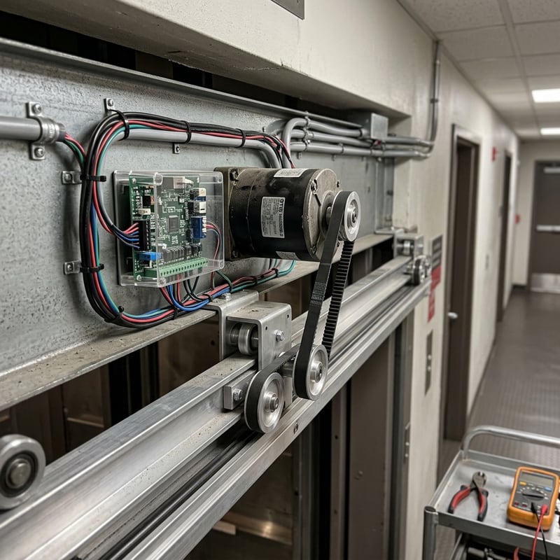 Installation du moteur de porte OTIS FAA24350BL2